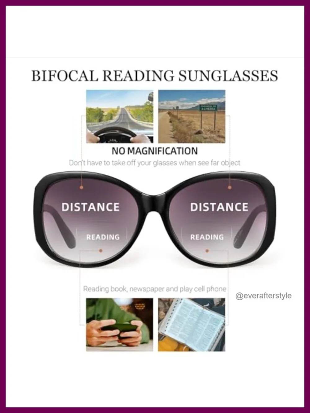 Bifocal Reading Sunglasses Women Oversized Square Sun Readers UV Protection